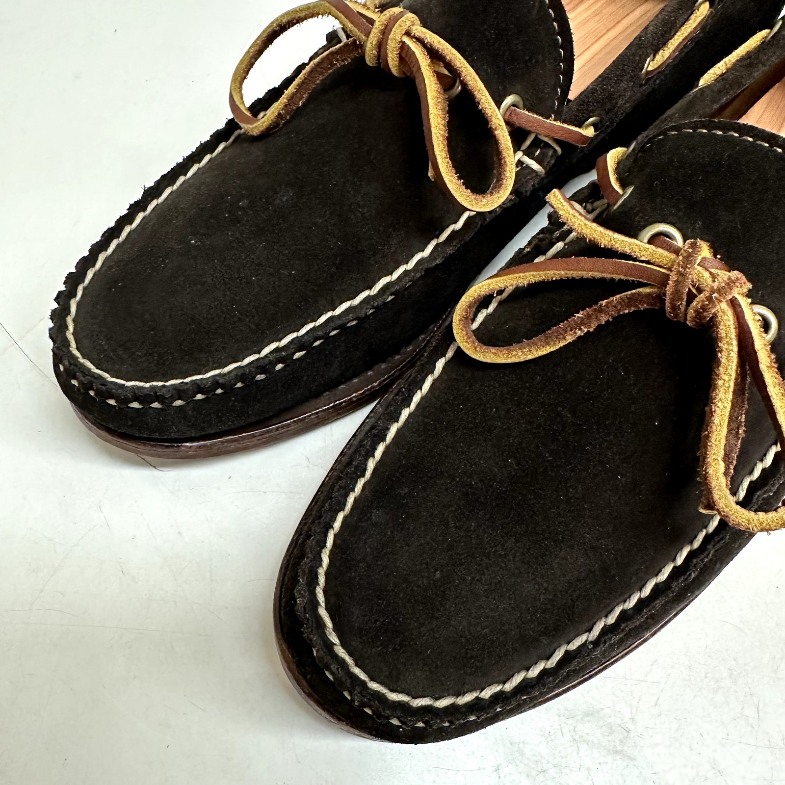 Euc Rare Rancourt & Co. Dark Brown Suede Moc Loafer Handsewn Made In Usa 10 — image 7 of 8